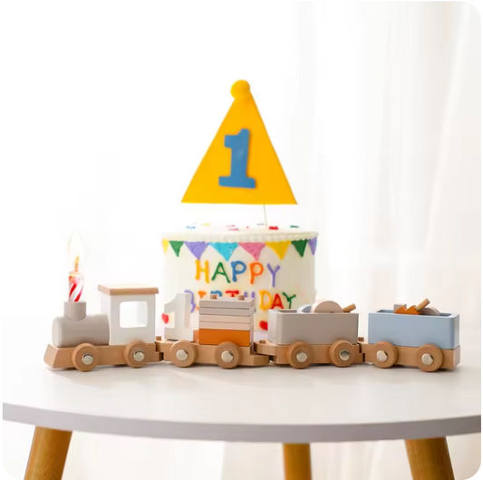 Bravie Eco-Friendly Wooden Number Train Pull-Along Toy for Toddlers