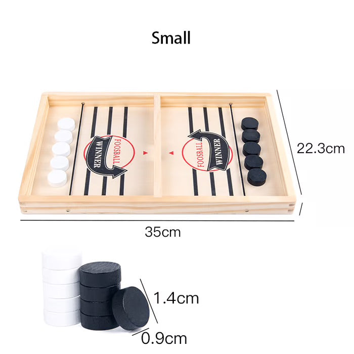 Bravie Minimalist Wooden Bounce Chess – Fast Sling Puck Tabletop Board Game