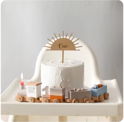 Bravie Eco-Friendly Wooden Number Train Pull-Along Toy for Toddlers