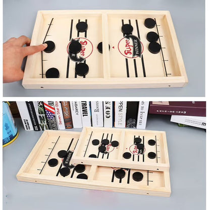 Bravie Minimalist Wooden Bounce Chess – Fast Sling Puck Tabletop Board Game