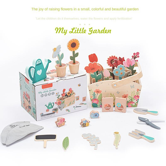Bravie Minimalist Wooden Potted Plant Toy Set – Pretend Play Garden Kit for Kids