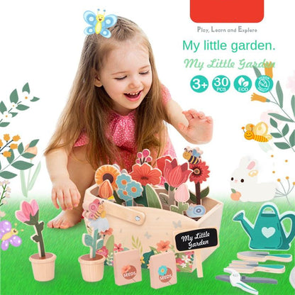 Bravie Minimalist Wooden Potted Plant Toy Set – Pretend Play Garden Kit for Kids
