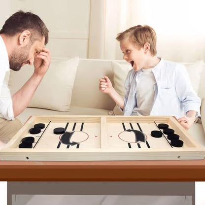Bravie Minimalist Wooden Bounce Chess – Fast Sling Puck Tabletop Board Game