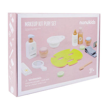 Bravie Minimalist Wooden Pretend Play Vanity Kit – Non-Toxic Fake Makeup Toy Set