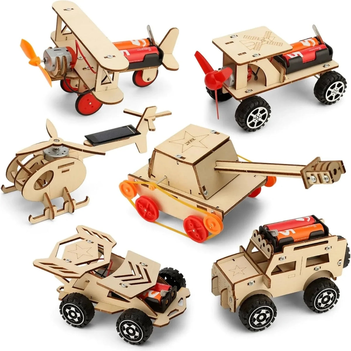 Bravie Minimalist Wooden 3D Vehicle Mechanical Building Kit for Teens and Adults