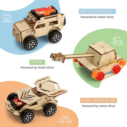 Bravie Minimalist Wooden 3D Vehicle Mechanical Building Kit for Teens and Adults
