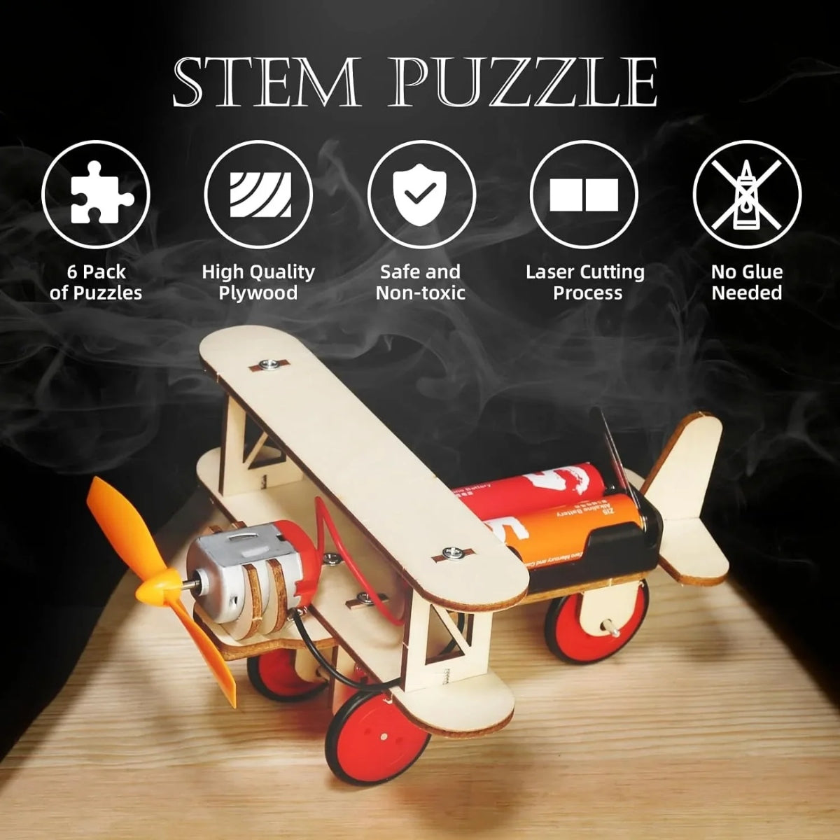 Bravie Minimalist Wooden 3D Vehicle Mechanical Building Kit for Teens and Adults