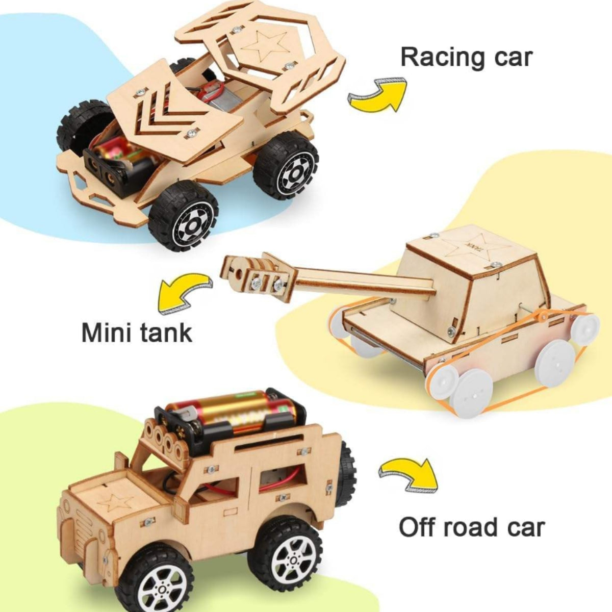 Bravie Minimalist Wooden 3D Vehicle Mechanical Building Kit for Teens and Adults